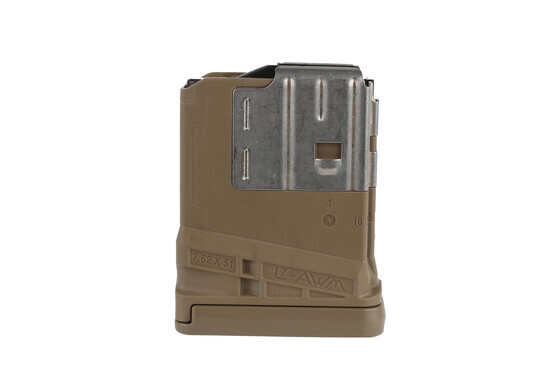 The Lancer Systems L7AWM .308 magazine holds 10 rounds of ammunition in its steel reinforced polymer body